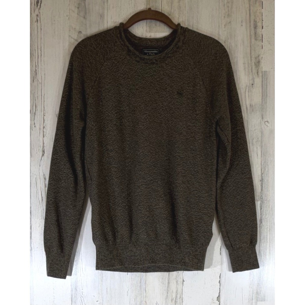 Abercrombie & Fitch Sweater XS Brown Marled Cotton Roll Neck Minimalist Earthy